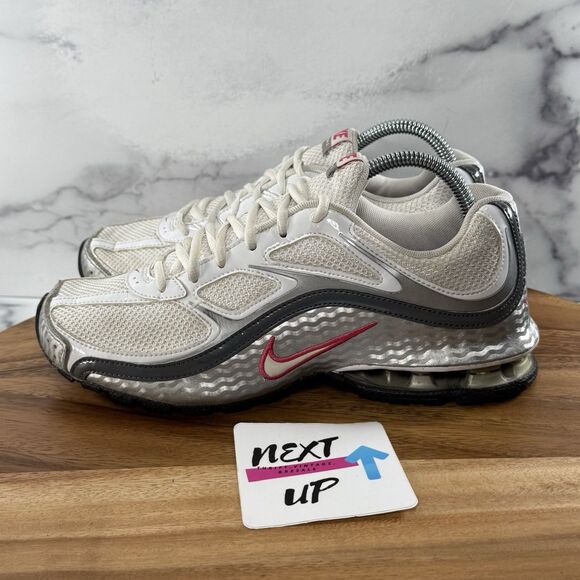 Women’s 8.5-Nike Reax Run 5 Athletic Shoes White Silver Metallic 407987-116 - Picture 1 of 9